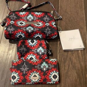 JuJuBe bag set Sweet Scarlet print Be Classy bag accessory pouch & wallet
